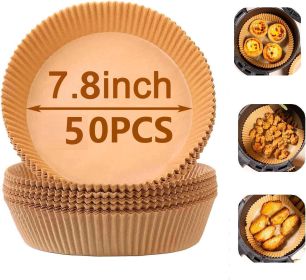 50PCS Ideal Kitchen Air Fryer 7.8 Inch Round Paper Liner