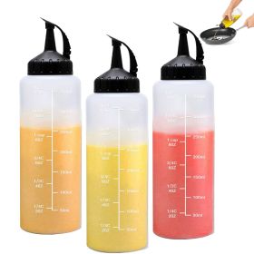 3Pc 12oz Plastic Squeeze Condiment Bottles With Twist On Lids