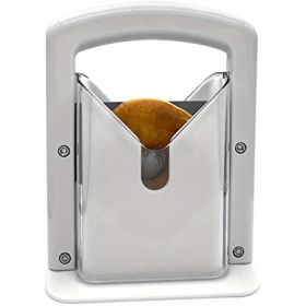 Stainless Steel Bagel Guillotine Slicer With Safety Handle