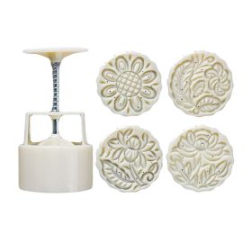 4 Stamp Flower Pattern Cookie Mold