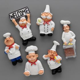 6pc Cute Cartoon Chef Refrigerator Magnets