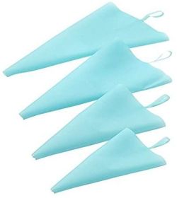 Set of 4 Sizes Silicone Blue Pastry Bags