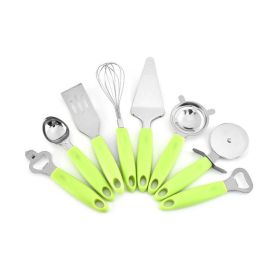 8 pc Stainless Steel with Silicone Handles Utensil Set