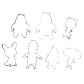 7 Pcs Stainless Steel Bear Cookie Cutter Set