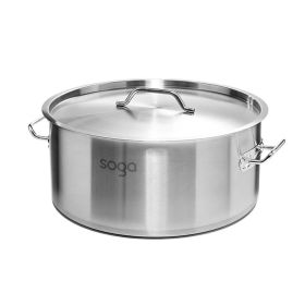 SOGA Stock Pot 32L Top Grade Thick Stainless Steel Stockpot 18/10