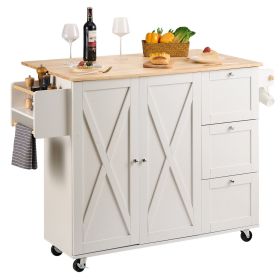 VEVOR Kitchen Island Cart with Solid Wood Top