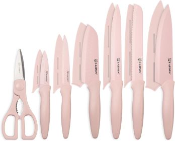 13 Piece Pink Non-Stick Boxed Knives Set