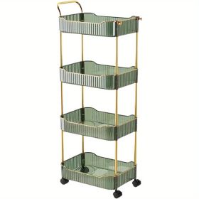 4-Tier Acrylic Rolling Storage Cart with Wheels