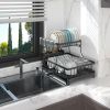 2-Tier Dish Drying Rack with Drainboard Organizer Set