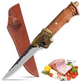 Qulajoy Boning Knife - Dragon Head Handle And Leather Sheath (Option: Fillet Knife)