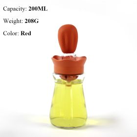 Oil Bottle With Silicone Brush (Color: style b red)