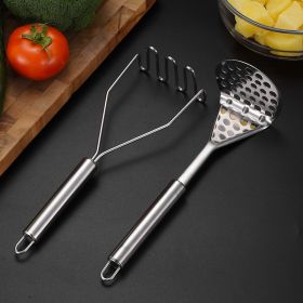 Stainless Steel Manual Potato Masher,  Baby Food Masher (Coloe: Wave hole)