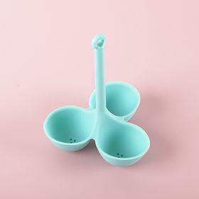 Silicone 3 Holed Steamed Egg Tray (Color: Green)