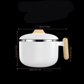 Large Capacity Instant Noodle Bowl With Lid (Color: White)