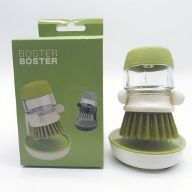 Soap Dispensing Palm Brush With Holder (Color: Green)