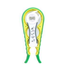 Multi Function Can Opener; Rubber Grip Bottle Opener Set (Color: White Gray +green)