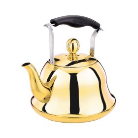 2L Whistling Kettle For Gas Stove Induction Cooker Stainless Steel Whistling Kettle (Color: Titanium)