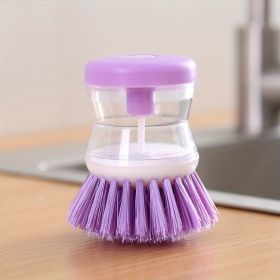 Cleaning Brush; A Multi-functional Brush That Automatically Adds Detergent (Color: Purple)