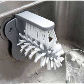 Glass/Plastic Cup Scrubber Brush with Suction cup (Color: Variant1)