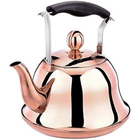 Rose Gold Stainless Steel Kettle; Streamlined Spout; Anti-scalding Handle (size: 4L)