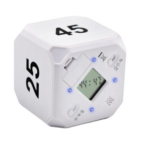 Cube-Timer with Gravity Sensor Flip--5-15-25-45 Min (Color: Light Grey)