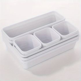 8pcs Home Drawer Organizer (Color: 1pcs Multifunctional Storage Box + White)