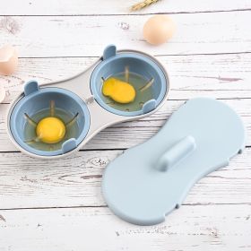 Silicone Double Egg Microwave Poacher (Color: Nordic Blue)