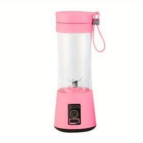 USB Rechargeable 6 Blade Juice Blender (Color: Pink)