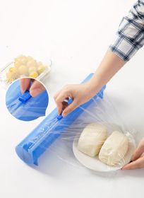 Assorted Cooking Wraps Holder with Slide Cutter (Color: Blue)