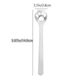 Stainless Steel Hollowed Out Kawaii Cat Claw Spoon (Items: Hollow Cat Claw Spoon, Quantity: 1pc)