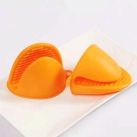 2pcs Silicone Hot Plate Grabbers (Color: Orange 2 Pack)