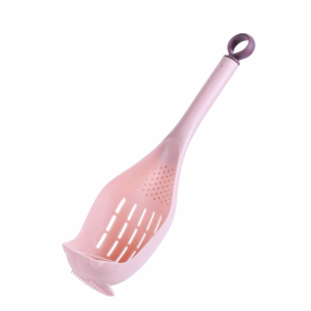 Plastic Large Soup Strainer Spoon (Color: Pink)