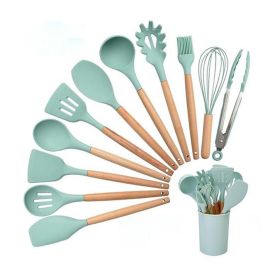 Silicone Cooking Tool Utensil Set (type: 11pcs, Color: light green)